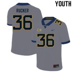 Youth West Virginia Mountaineers NCAA #36 Markquan Rucker Gray Authentic Nike Stitched College Football Jersey MG15W00JB